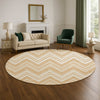 Dalyn The Reserve TR17 Peach Machine Washable Area Rug Round Lifestyle Image Feature