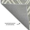Dalyn The Reserve TR17 Pewter Machine Washable Area Rug Backing Image
