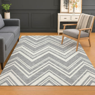 Dalyn The Reserve TR17 Pewter Machine Washable Area Rug Lifestyle Image Feature