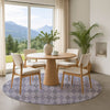 Dalyn The Reserve TR2 Lavender Machine Washable Area Rug Round Lifestyle Image Feature