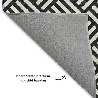 Dalyn The Reserve TR3 Black Machine Washable Area Rug Backing Image