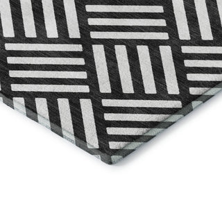 Dalyn The Reserve TR3 Black Machine Washable Area Rug Corner Image