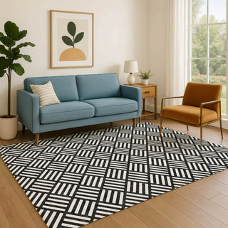 Dalyn The Reserve TR3 Black Machine Washable Area Rug Lifestyle Image Feature
