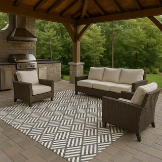 Dalyn The Reserve TR3 Charcoal Machine Washable Area Rug Outdoor Lifestyle Image Feature