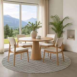 Dalyn The Reserve TR3 Charcoal Machine Washable Area Rug Round Lifestyle Image Feature