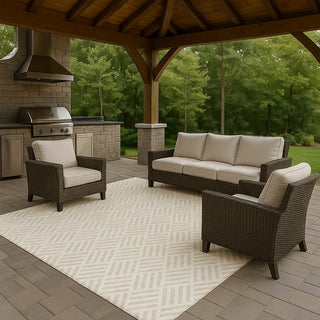 Dalyn The Reserve TR3 Ivory Machine Washable Area Rug Outdoor Lifestyle Image Feature