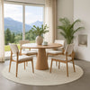 Dalyn The Reserve TR3 Ivory Machine Washable Area Rug Round Lifestyle Image Feature