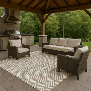 Dalyn The Reserve TR3 Taupe Machine Washable Area Rug Outdoor Lifestyle Image Feature