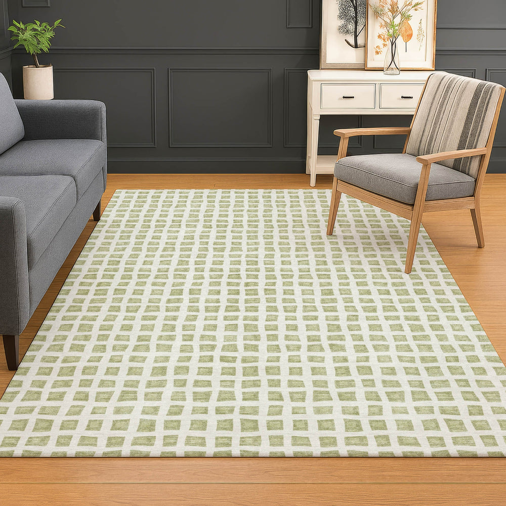 Dalyn The Reserve TR4 Aloe Machine Washable Area Rug Lifestyle Image Feature