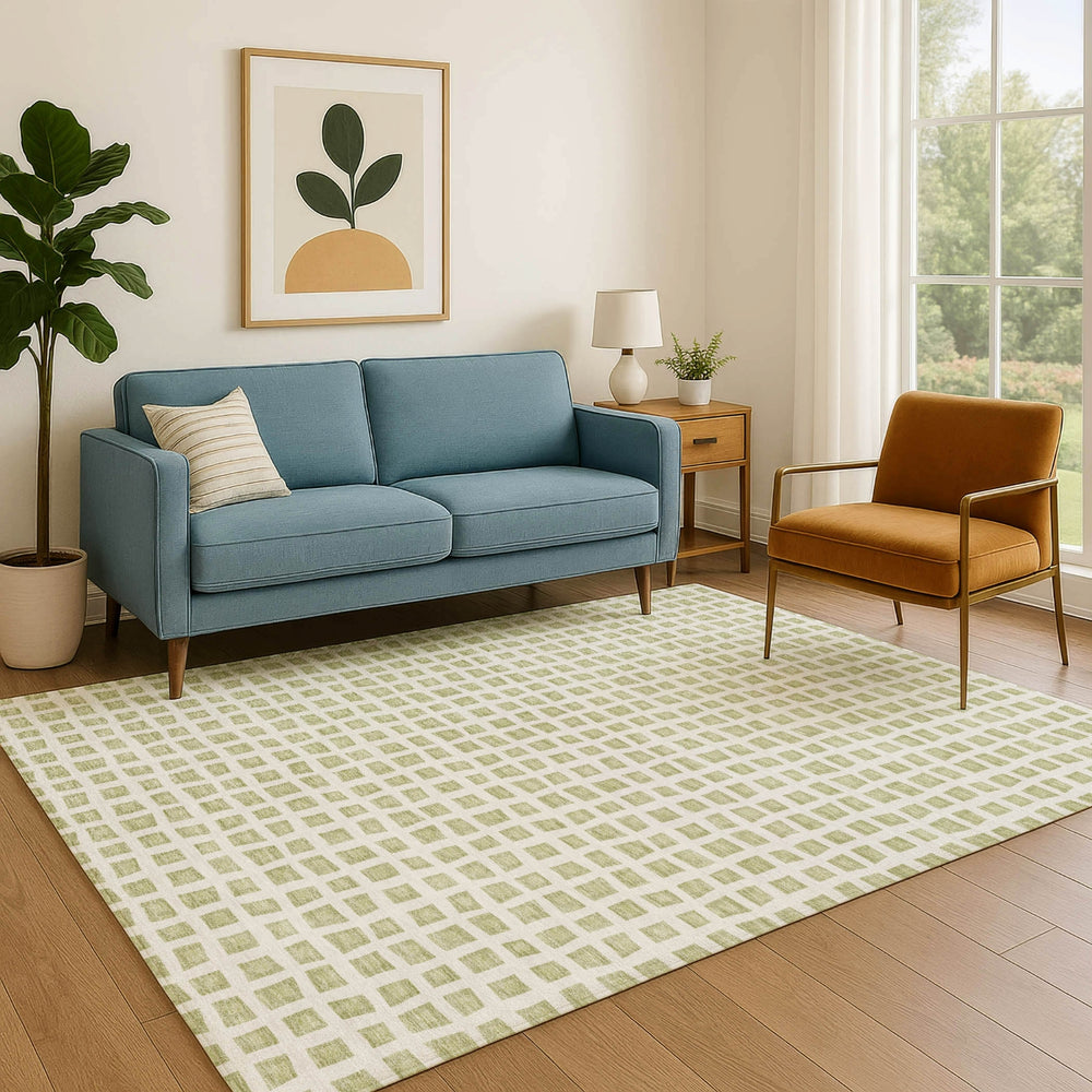 Dalyn The Reserve TR4 Aloe Machine Washable Area Rug Lifestyle Image Feature