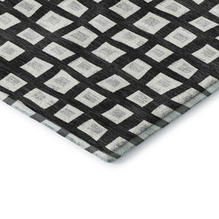 Dalyn The Reserve TR4 Black Machine Washable Area Rug Corner Image