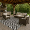 Dalyn The Reserve TR4 Black Machine Washable Area Rug Outdoor Lifestyle Image Feature