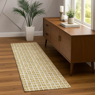 Dalyn The Reserve TR4 Gold Machine Washable Area Rug Runner Lifestyle Image Feature