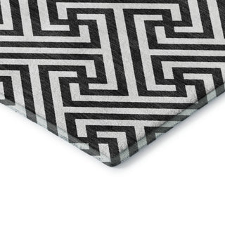 Dalyn The Reserve TR5 Black Machine Washable Area Rug Corner Image
