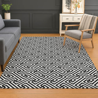 Dalyn The Reserve TR5 Black Machine Washable Area Rug Lifestyle Image Feature