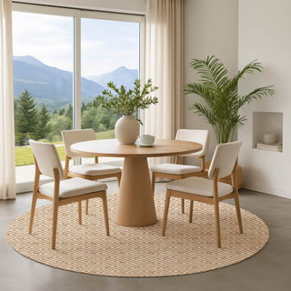 Dalyn The Reserve TR5 Copper Machine Washable Area Rug Round Lifestyle Image Feature