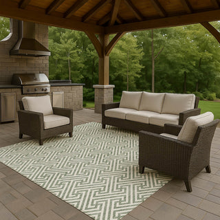 Dalyn The Reserve TR5 Sage Machine Washable Area Rug Outdoor Lifestyle Image Feature