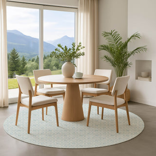 Dalyn The Reserve TR5 Sky Machine Washable Area Rug Round Lifestyle Image Feature