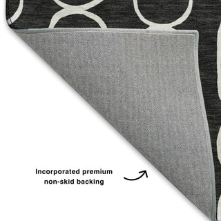 Dalyn The Reserve TR6 Black Machine Washable Area Rug Backing Image