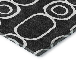 Dalyn The Reserve TR6 Black Machine Washable Area Rug Corner Image