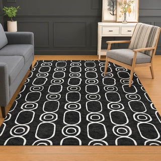 Dalyn The Reserve TR6 Black Machine Washable Area Rug Lifestyle Image Feature