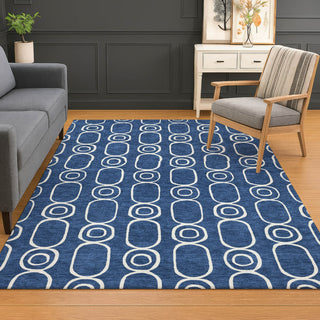 Dalyn The Reserve TR6 Navy Machine Washable Area Rug Lifestyle Image Feature