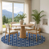 Dalyn The Reserve TR6 Navy Machine Washable Area Rug Round Lifestyle Image Feature