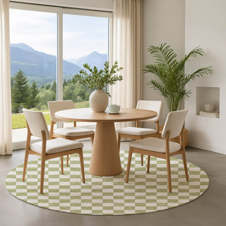 Dalyn The Reserve TR7 Aloe Machine Washable Area Rug Round Lifestyle Image Feature