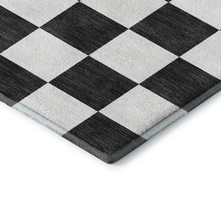 Dalyn The Reserve TR7 Black Machine Washable Area Rug Corner Image