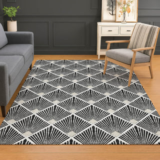 Dalyn The Reserve TR9 Black Machine Washable Area Rug Lifestyle Image Feature