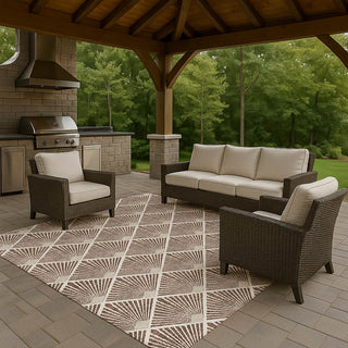Dalyn The Reserve TR9 Brown Machine Washable Area Rug Outdoor Lifestyle Image Feature