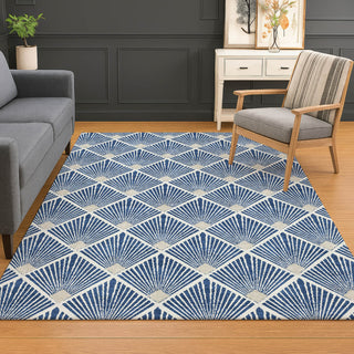 Dalyn The Reserve TR9 Navy Machine Washable Area Rug Lifestyle Image Feature