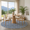 Dalyn The Reserve TR9 Navy Machine Washable Area Rug Round Lifestyle Image Feature