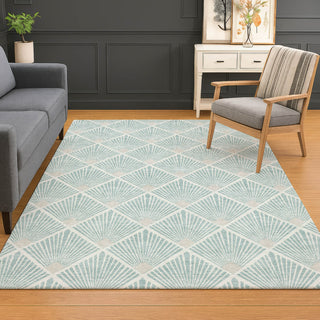 Dalyn The Reserve TR9 Seafoam Machine Washable Area Rug Lifestyle Image Feature