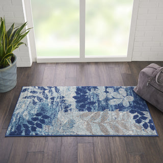 Tranquil TRA01 Navy/Light Blue Area Rug by Nourison Corner Image