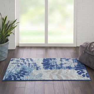 Tranquil TRA01 Navy/Light Blue Area Rug by Nourison Corner Image