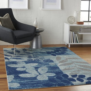 Tranquil TRA01 Navy/Light Blue Area Rug by Nourison Room Image Feature