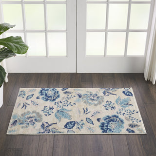 Tranquil TRA02 Ivory/Light Blue Area Rug by Nourison Corner Image