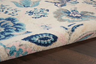 Tranquil TRA02 Ivory/Light Blue Area Rug by Nourison Corner Image