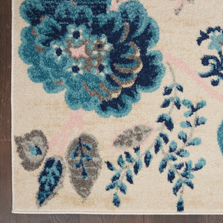 Tranquil TRA02 Ivory/Light Blue Area Rug by Nourison Detail Image