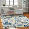 Tranquil TRA02 Ivory/Light Blue Area Rug by Nourison Room Image Feature