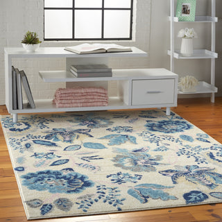 Tranquil TRA02 Ivory/Light Blue Area Rug by Nourison Room Image Feature