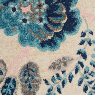Tranquil TRA02 Ivory/Light Blue Area Rug by Nourison Swatch Image