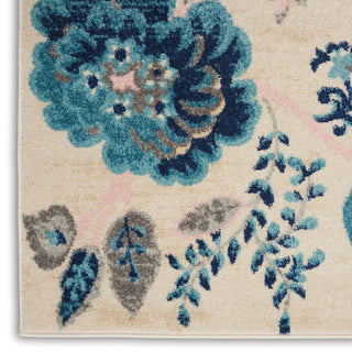 Tranquil TRA02 Ivory/Light Blue Area Rug by Nourison Texture Image