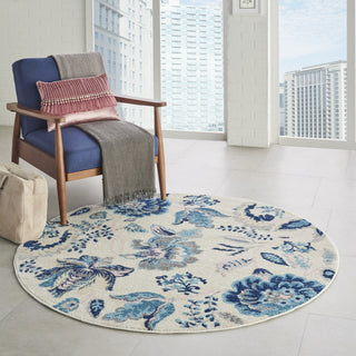 Tranquil TRA02 Ivory/Light Blue Area Rug by Nourison Room Image Feature