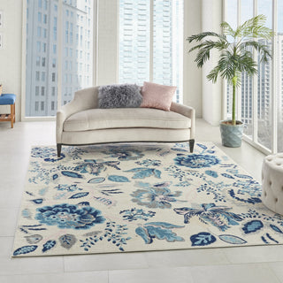 Tranquil TRA02 Ivory/Light Blue Area Rug by Nourison Room Image Feature