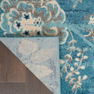 Tranquil TRA02 Turquoise Area Rug by Nourison Corner Image