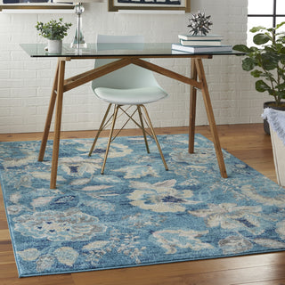 Tranquil TRA02 Turquoise Area Rug by Nourison Room Image Feature