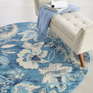 Tranquil TRA02 Turquoise Area Rug by Nourison Corner Image