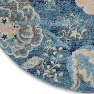 Tranquil TRA02 Turquoise Area Rug by Nourison Texture Image